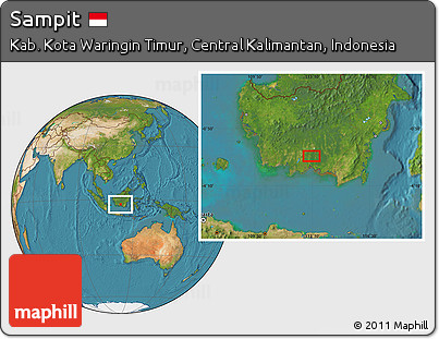 Satellite Location Map of Sampit