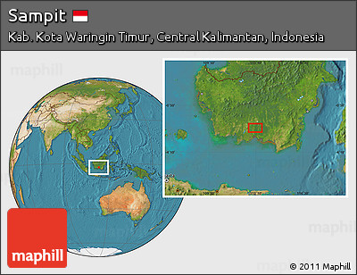 Satellite Location Map of Sampit