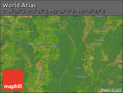 Satellite Map of the Area around 2° 27' 3" S, 113° 7' 30" E