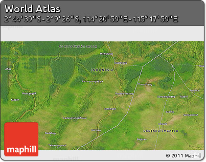 Satellite 3D Map of the Area around 2° 27' 3" S, 114° 49' 29" E