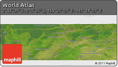 Satellite Panoramic Map of the Area around 2° 27' 3" S, 114° 49' 29" E