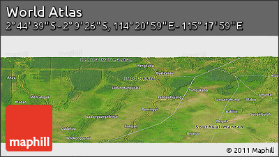 Satellite Panoramic Map of the Area around 2° 27' 3" S, 114° 49' 29" E