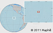 Gray Location Map of the area around 2° 27' 3" S, 116° 22' 30" W, hill shading