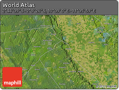 Satellite Map of the Area around 2° 27' 3" S, 11° 7' 30" E