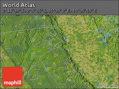 Satellite Map of the Area around 2° 27' 3" S, 11° 7' 30" E