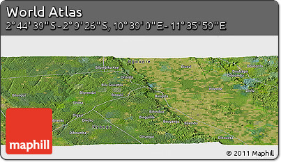 Satellite Panoramic Map of the Area around 2° 27' 3" S, 11° 7' 30" E