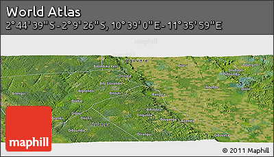 Satellite Panoramic Map of the Area around 2° 27' 3" S, 11° 7' 30" E