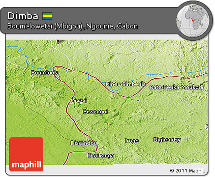 Physical Panoramic Map of Dimba
