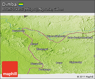 Physical Panoramic Map of Dimba