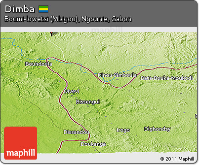 Physical Panoramic Map of Dimba