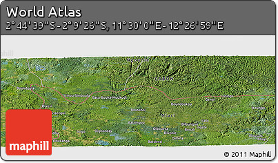 Satellite Panoramic Map of the Area around 2° 27' 3" S, 11° 58' 29" E
