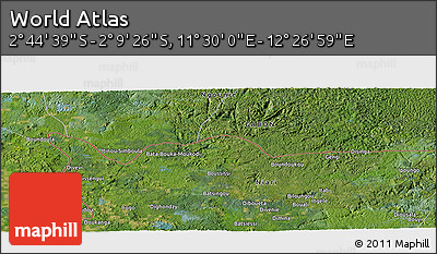 Satellite Panoramic Map of the Area around 2° 27' 3" S, 11° 58' 29" E