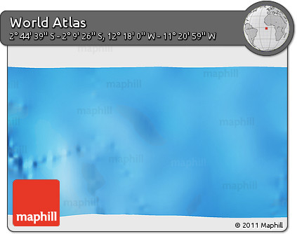 Physical 3D Map of the Area around 2° 27' 3" S, 11° 49' 29" W