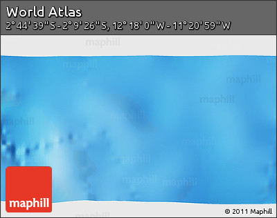 Physical 3D Map of the Area around 2° 27' 3" S, 11° 49' 29" W