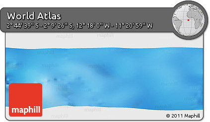 Physical Panoramic Map of the Area around 2° 27' 3" S, 11° 49' 29" W
