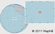 Gray Location Map of the area around 2° 27' 3" S, 122° 19' 29" W, hill shading