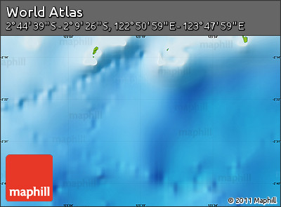 Physical Map of the Area around 2° 27' 3" S, 123° 19' 29" E