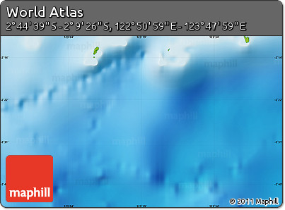 Physical Map of the Area around 2° 27' 3" S, 123° 19' 29" E