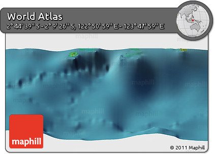 Satellite Panoramic Map of the Area around 2° 27' 3" S, 123° 19' 29" E