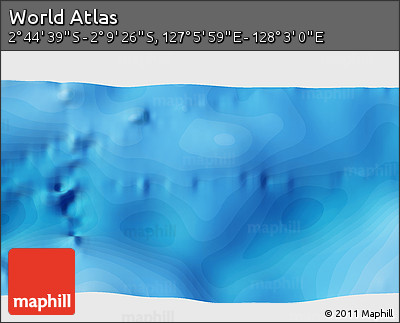Political 3D Map of the Area around 2° 27' 3" S, 127° 34' 30" E