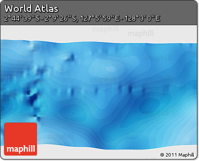 Political 3D Map of the Area around 2° 27' 3" S, 127° 34' 30" E