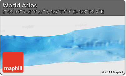 Political Panoramic Map of the Area around 2° 27' 3" S, 128° 25' 30" E
