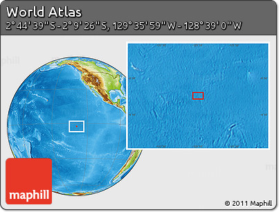 Physical Location Map of the Area around 2° 27' 3" S, 129° 7' 30" W