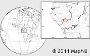 Blank Location Map of the area around 2° 27' 3" S, 12° 49' 29" E
