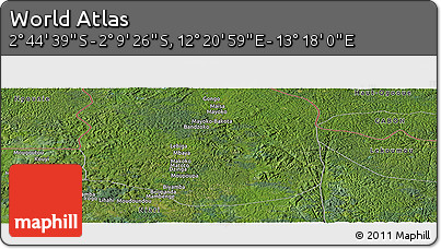 Satellite Panoramic Map of the Area around 2° 27' 3" S, 12° 49' 29" E