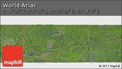 Satellite Panoramic Map of the Area around 2° 27' 3" S, 12° 49' 29" E