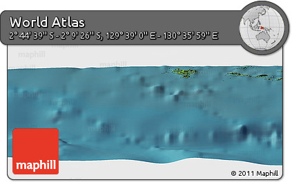 Satellite Panoramic Map of the Area around 2° 27' 3" S, 130° 7' 30" E