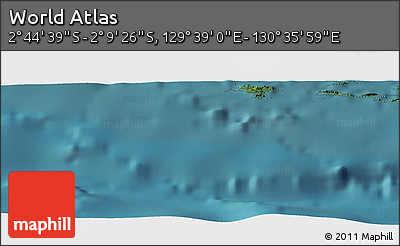 Satellite Panoramic Map of the Area around 2° 27' 3" S, 130° 7' 30" E