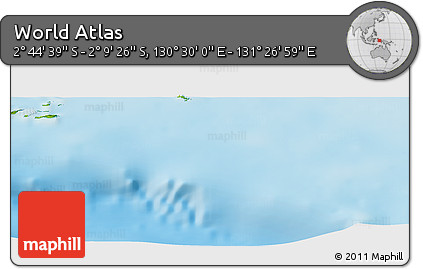 Physical Panoramic Map of the Area around 2° 27' 3" S, 130° 58' 29" E