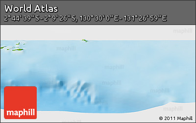 Physical Panoramic Map of the Area around 2° 27' 3" S, 130° 58' 29" E
