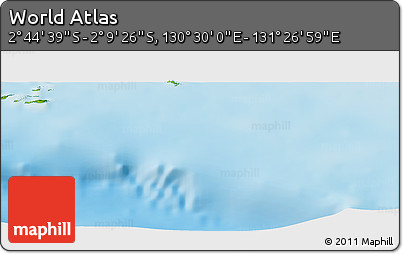 Physical Panoramic Map of the Area around 2° 27' 3" S, 130° 58' 29" E