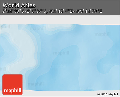 Political 3D Map of the Area around 2° 27' 3" S, 135° 13' 29" E