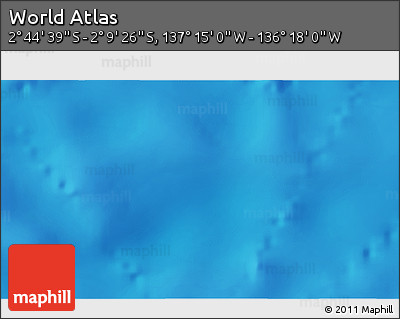 Physical 3D Map of the Area around 2° 27' 3" S, 136° 46' 30" W