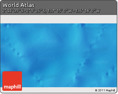 Physical 3D Map of the Area around 2° 27' 3" S, 136° 46' 30" W
