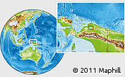 Physical Location Map of the area around 2° 27' 3" S, 137° 46' 30" E