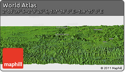 Satellite Panoramic Map of the Area around 2° 27' 3" S, 137° 46' 30" E