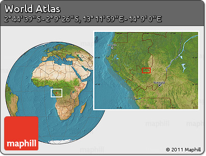 Satellite Location Map of the Area around 2° 27' 3" S, 13° 40' 30" E
