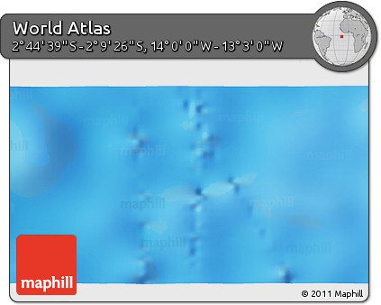 Physical 3D Map of the Area around 2° 27' 3" S, 13° 31' 30" W