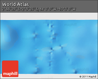 Physical 3D Map of the Area around 2° 27' 3" S, 13° 31' 30" W