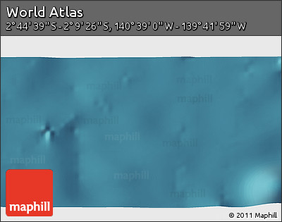 Satellite 3D Map of the Area around 2° 27' 3" S, 140° 10' 30" W