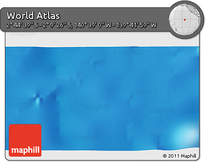 Shaded Relief 3D Map of the Area around 2° 27' 3" S, 140° 10' 30" W