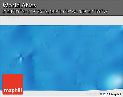 Shaded Relief 3D Map of the Area around 2° 27' 3" S, 140° 10' 30" W