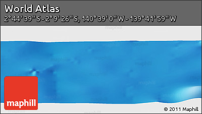 Shaded Relief Panoramic Map of the Area around 2° 27' 3" S, 140° 10' 30" W