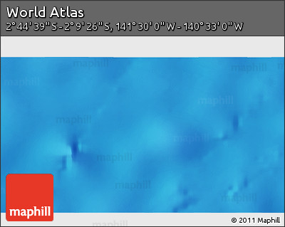 Physical 3D Map of the Area around 2° 27' 3" S, 141° 1' 30" W