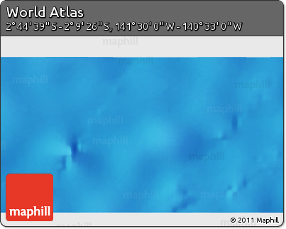 Physical 3D Map of the Area around 2° 27' 3" S, 141° 1' 30" W