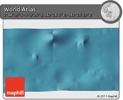 Satellite 3D Map of the Area around 2° 27' 3" S, 142° 52' 30" E